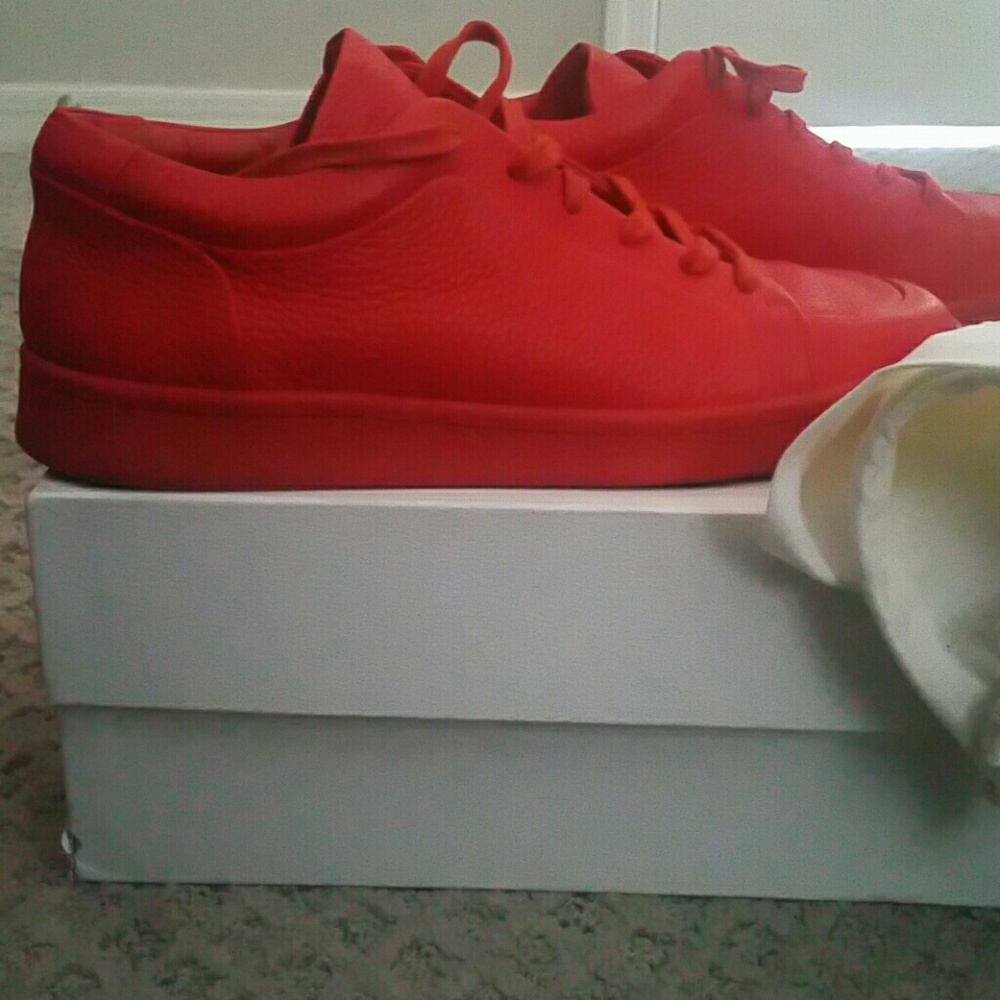 Balenciaga Men's Leather Sneaker Red